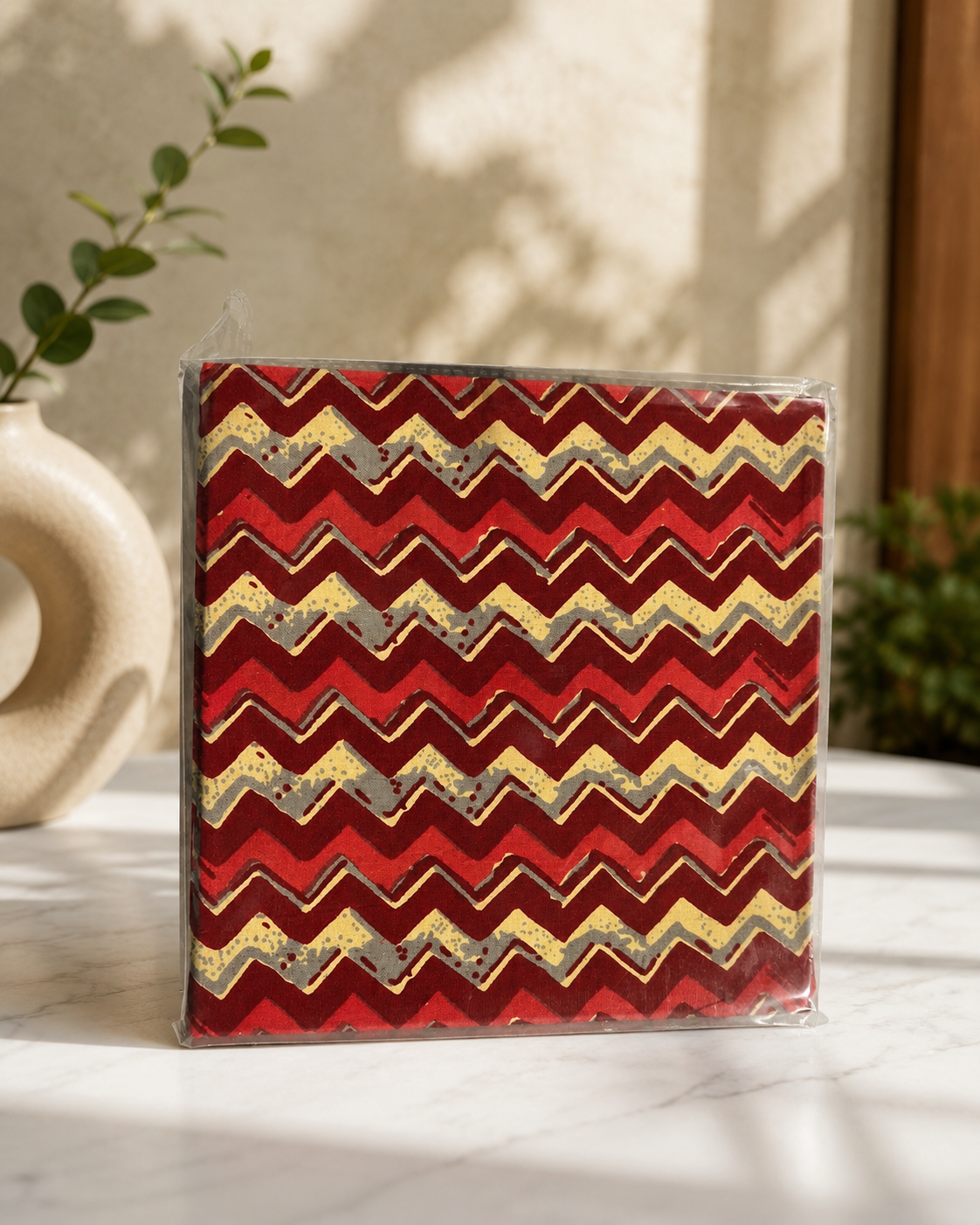 Fabric Tissue Box Red Square