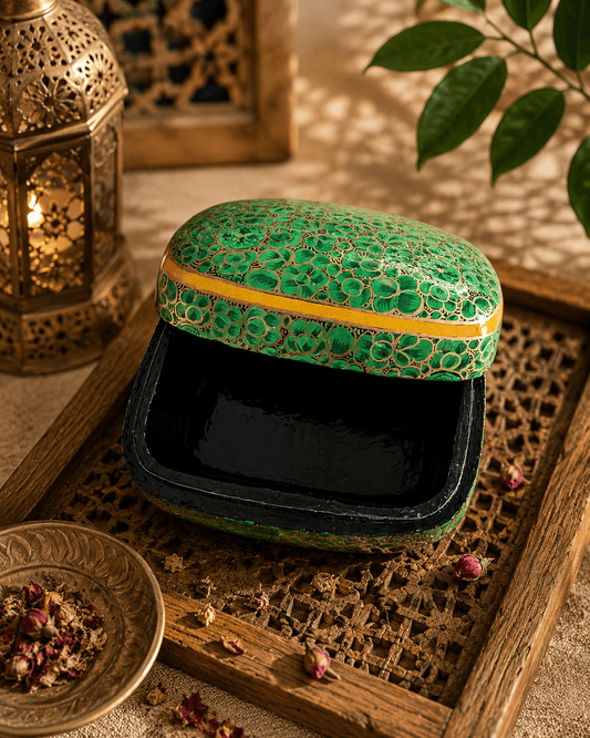Paper Mache Christmas Half Round Box Medium