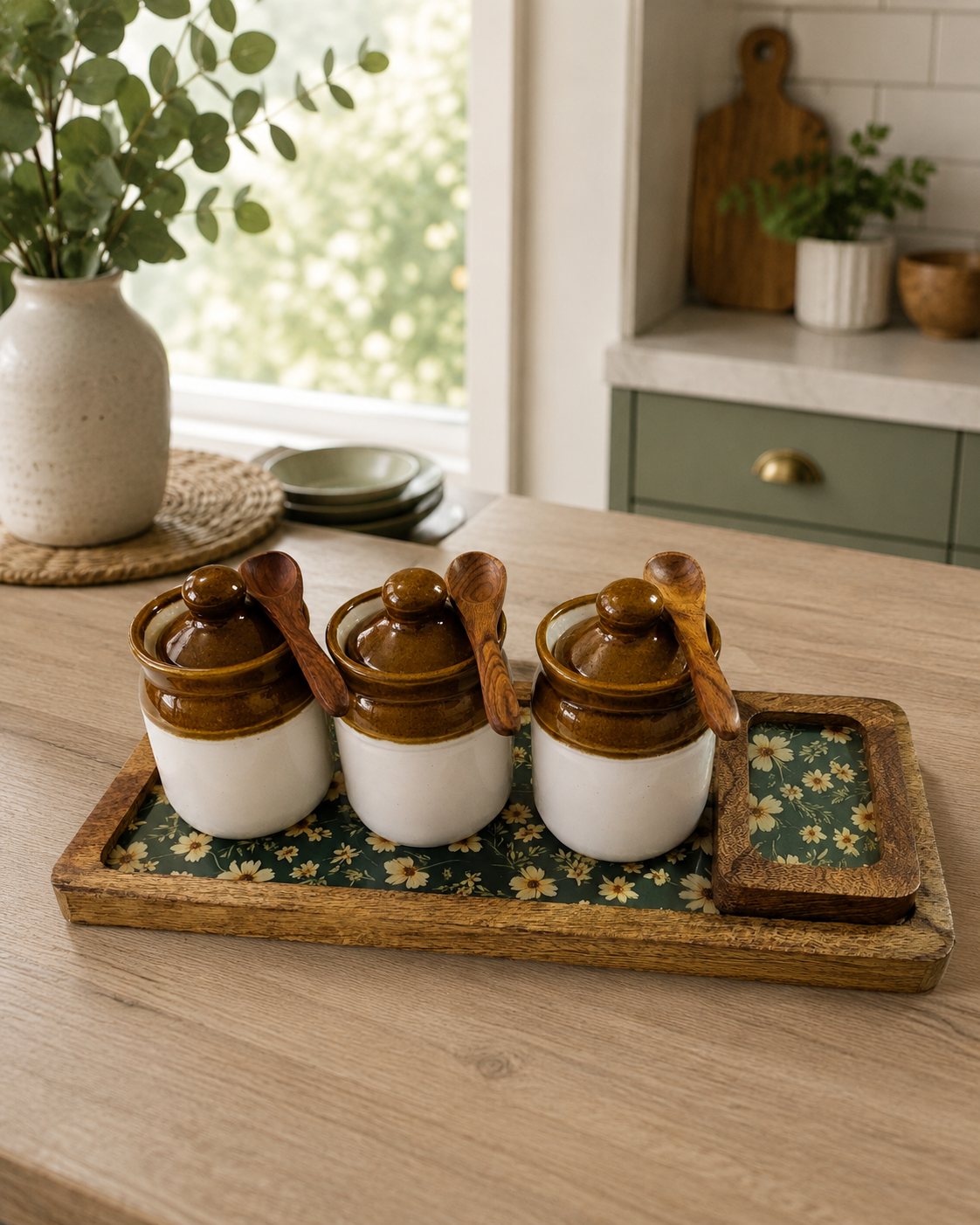 Pickle Jar Set with Wooden Tray