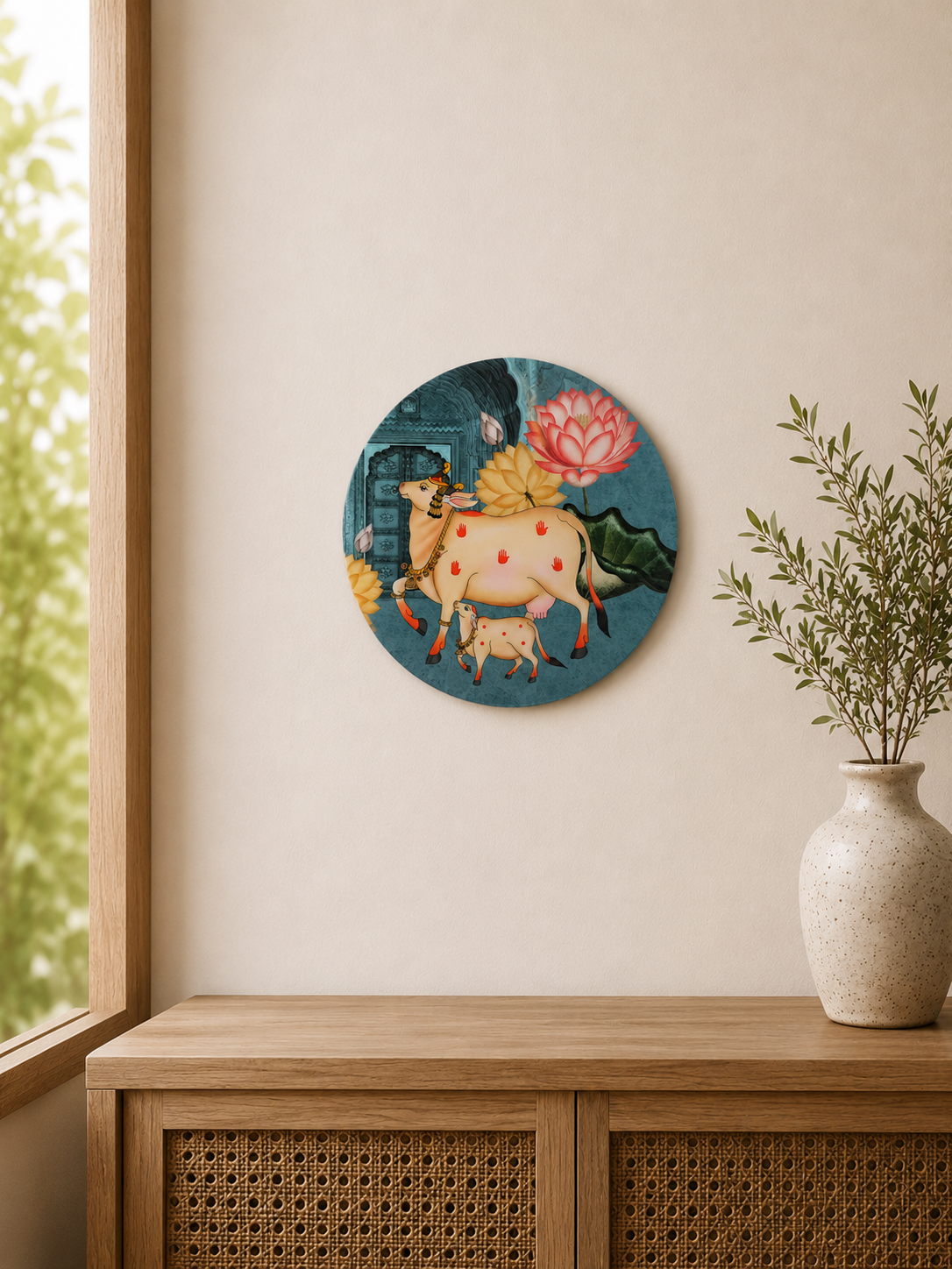 Wall Hanging Art - Lotus Cow