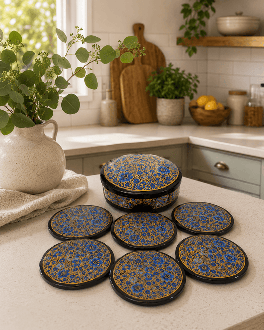 Paper Mache Round Coaster Set (6qty)