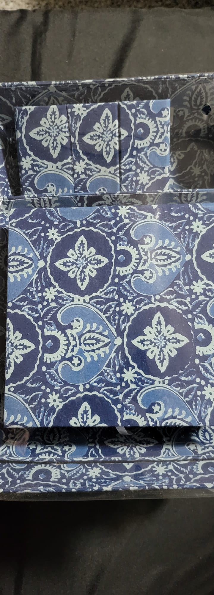Fabric Tray Set Dark Blue