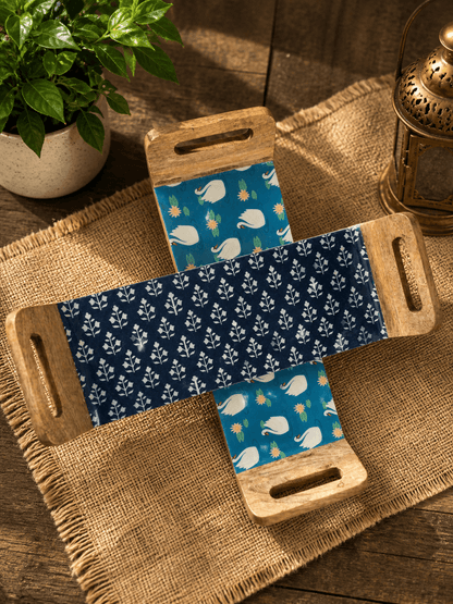Wooden Flat Serving Tray Set of 2