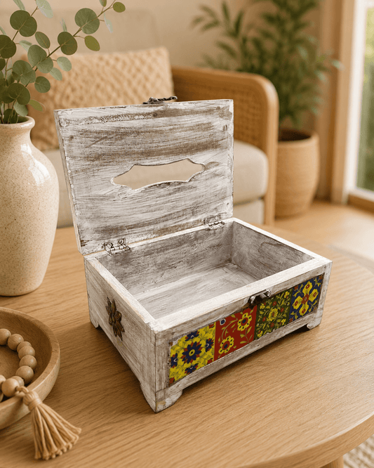 Wooden Tissue Box - Rustic