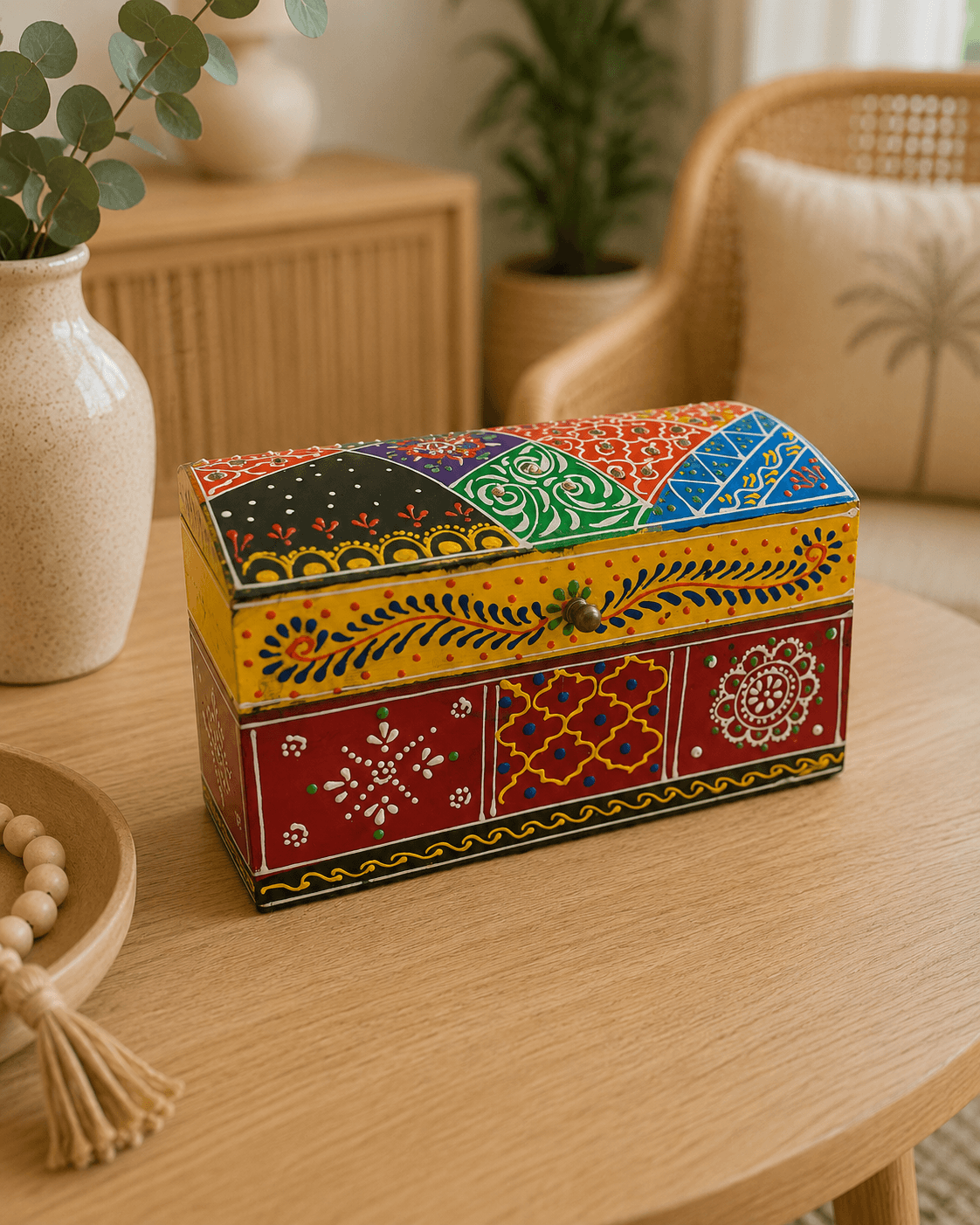 Wooden Storage Box – Patchwork Keepsake