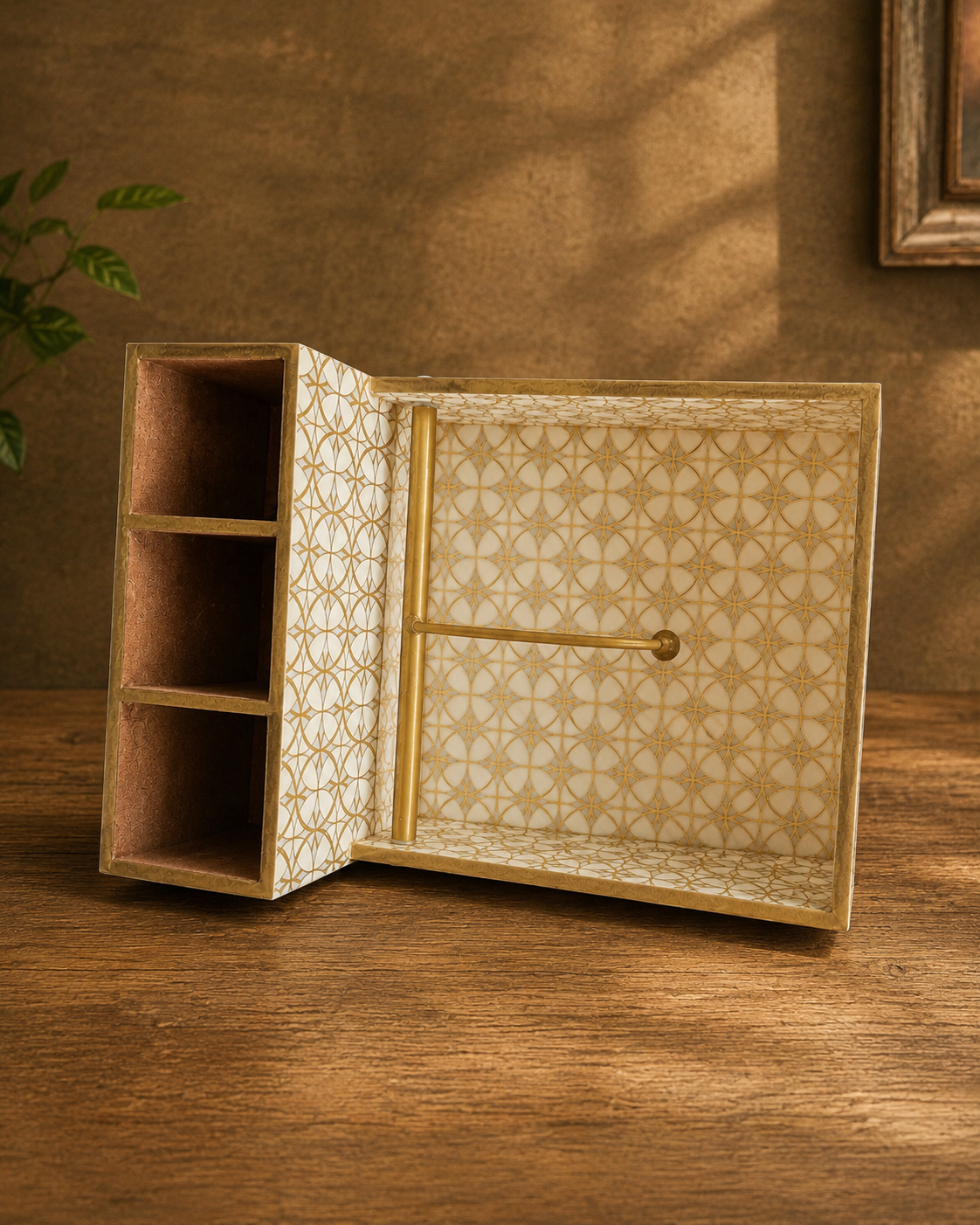 Wooden Tissue Paper with Spoon Holder Design 2