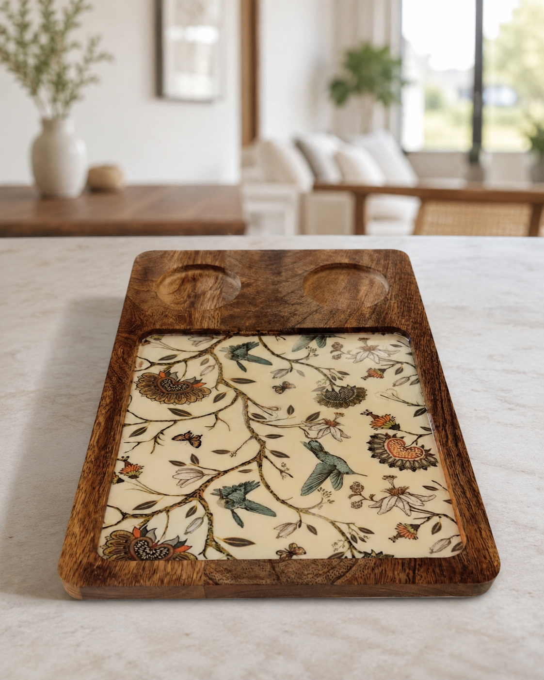 2 Bowl Platters - Botanical Birds