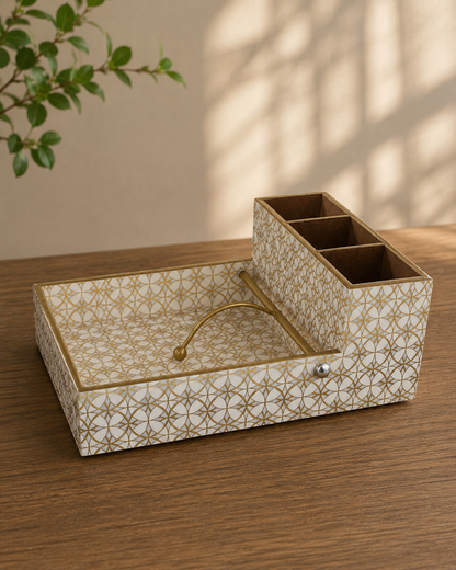 Wooden Tissue Paper with Spoon Holder Design 2