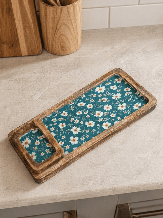 Serving Platter With Coaster Green Serving Platter