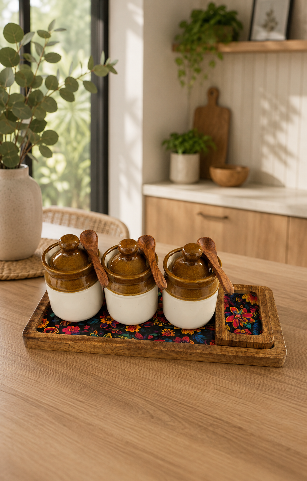 Pickle Jar Set with Wooden Tray