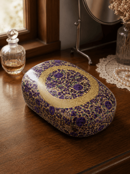 Paper Mache Christmas Half Round Box Large