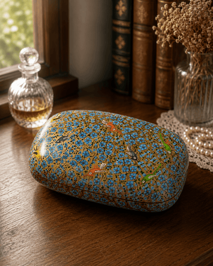 Paper Mache Christmas Half Round Box Large