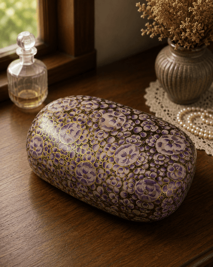 Paper Mache Christmas Half Round Box Large