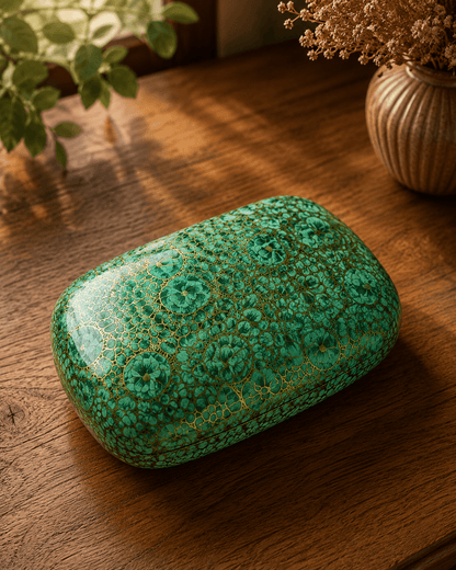 Paper Mache Christmas Half Round Box Large