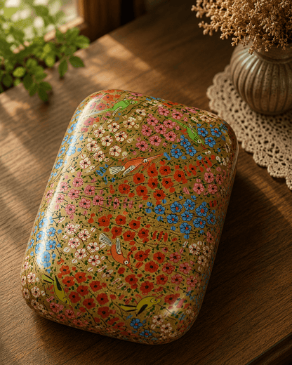 Paper Mache Christmas Half Round Box Large