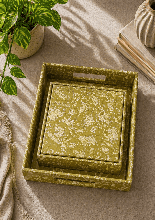 Fabric Tray Set Green