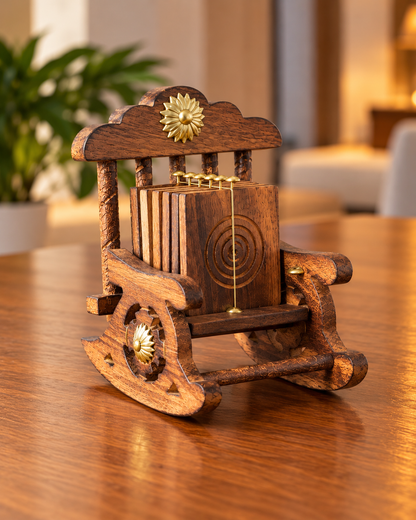 Wooden Rocking Chair Coaster Set