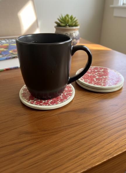 Paper Mache Christmas Round Shape Coasters