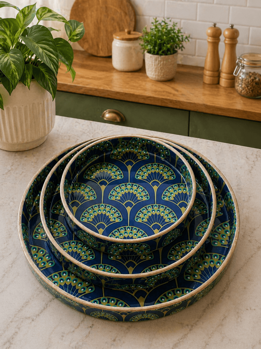 Village Pattern Set of 3 (Round)