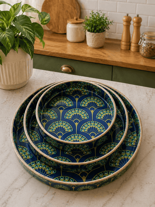 Blue Yellow Colour Pattern Set of 3