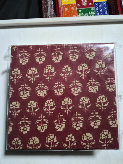Fabric Tissue Box Red Square