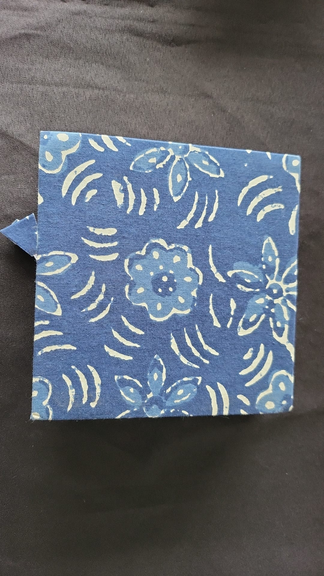 Fabric Tissue Box Blue Square