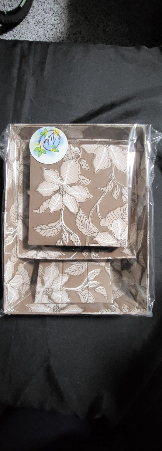 Fabric Tray Set Brown