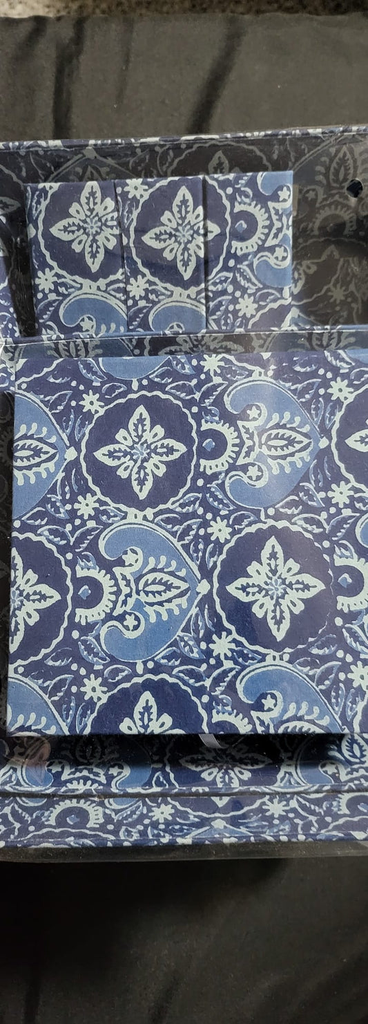 Fabric Tray Set Dark Blue