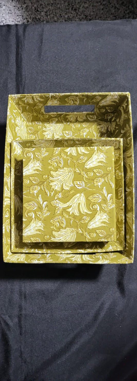 Fabric Tray Set Green