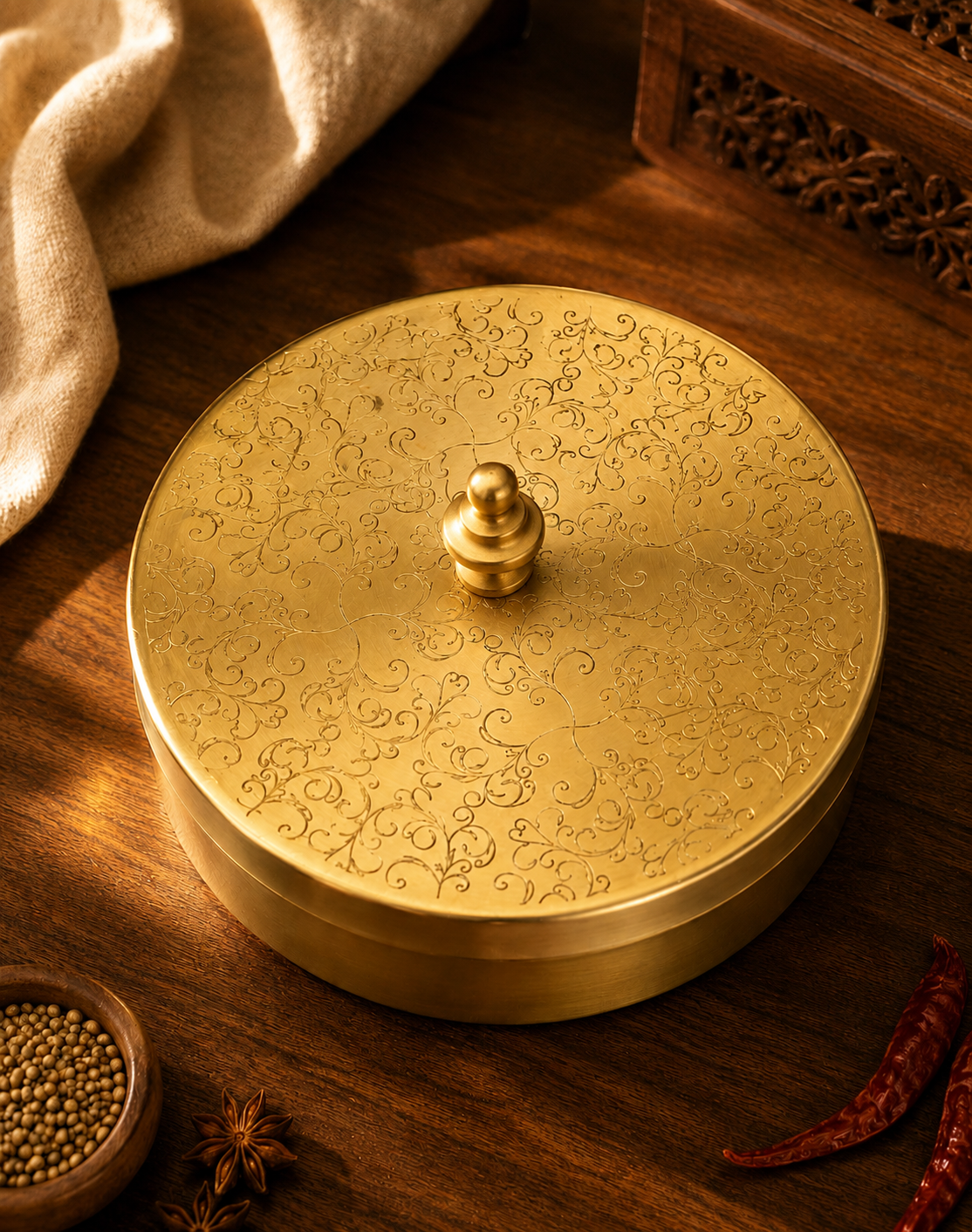 Brass Masala Box