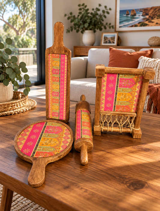 Khatiya Set - Traditional Pink & Orange