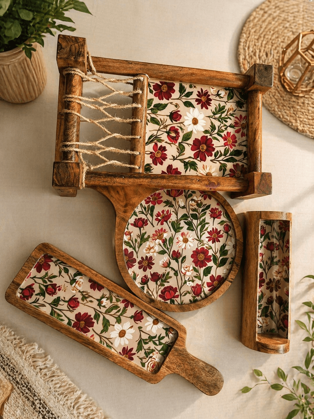 Khatiya Set Pink Flower