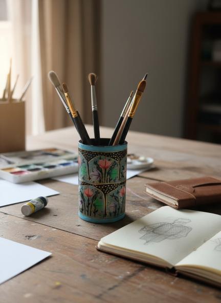 Paper Mache Pen Holder