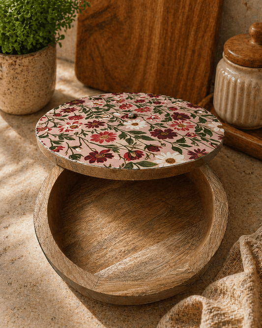 Wooden Chapati Box Pink