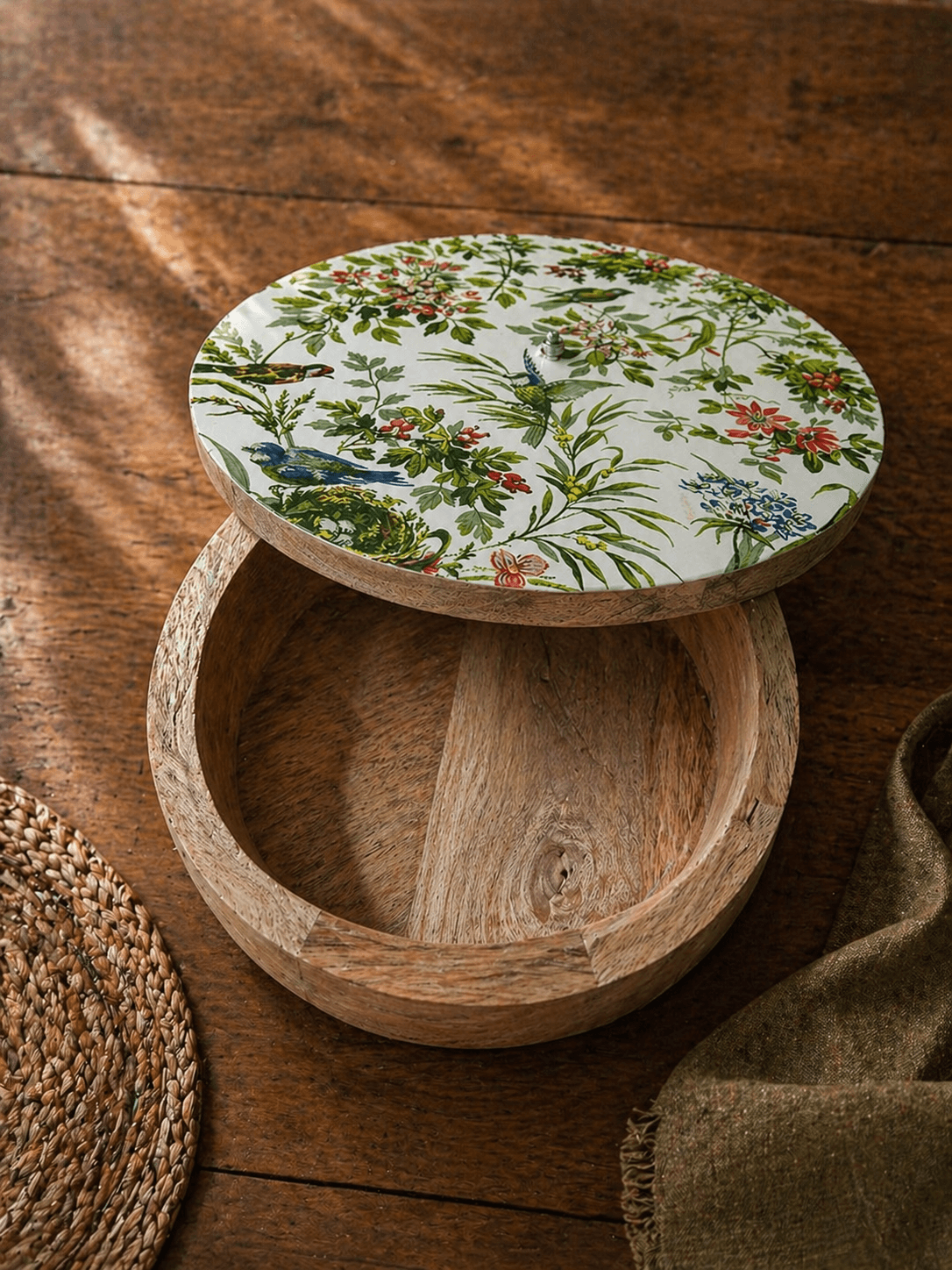 Wooden Chapati Box White