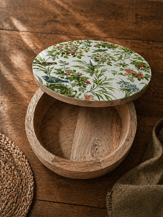 Wooden Chapati Box White